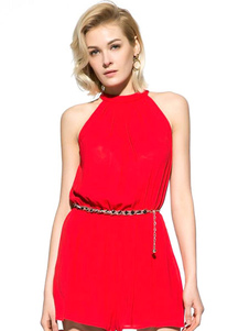 Magnétique combinaison féminine style européen unicolore plissée quotidienne