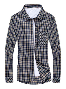 Chemise casual en coton mélangé manches longues