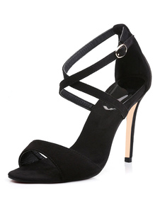 Belles Sandales mode unicolore à bout ouvert