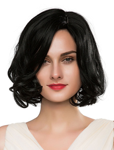 Courte noir perruques bouclés vrais cheveux perruques de cheveux humains femmes
