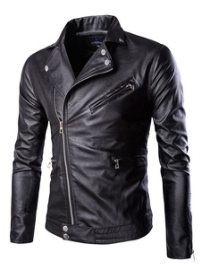 Veste en PU col montant pour homme