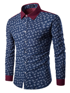 Chemise casual en coton manches longues pour homme