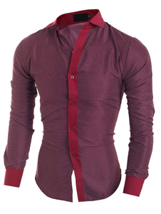Chemise en coton mélangé manches longues pour homme