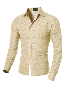 Chemise en coton mélangé manches longues pour homme