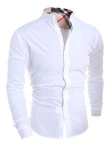 Chemise en coton mélangé manches longues pour homme