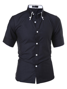 Chemise casual en coton mélangé manches courtes pour homme