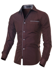 Chemise en coton mélangé manches longues pour homme