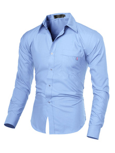 Chemise en coton mélangé manches longues pour homme