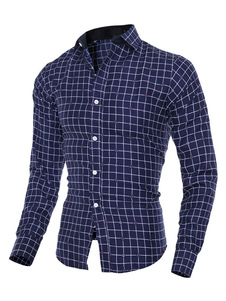 Chemise en coton mélangé manches longues pour homme