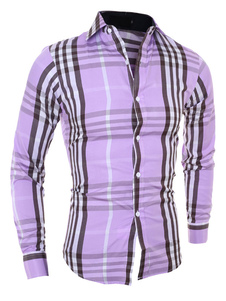 Chemise en coton mélangé manches longues pour homme