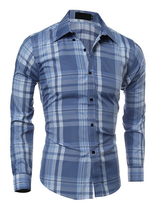 Chemise en coton mélangé manches longues pour homme