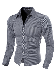 Chemise en coton mélangé manches longues pour homme