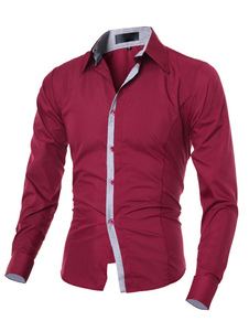 Chemise en coton mélangé manches longues pour homme