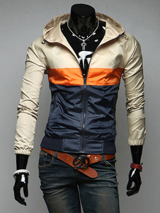 Vent veste homme Sweats zippé à capuche veste d’été légère couleur bloc