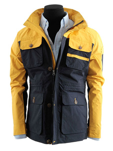 Coupe-vent veste capuche manteau extérieur en rouge/blanc/bleu marine