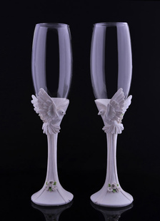 Flûtes de Champagne mariage grillage flûtes mis Colombes cloutés (4,5 Cm X 4,5 Cm X 24,5 Cm)