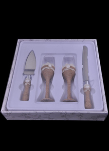 Bridal desservant ensembles couteau à gâteau de mariage et faire griller les flûtes de Champagne