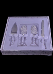 Bridal qui dessert gâteau de mariage ensemble couteau et grillage Champagne Flutes Set (38 Cm X 39 C