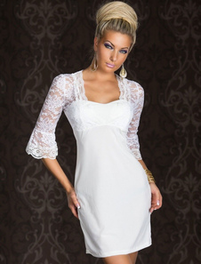 Carré de demi manche dentelle robe Sexy