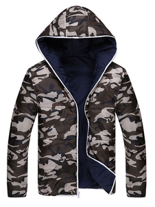 Veste réversible Camo hommes capuche manteau coupe-vent rouge/kaki/bleu/vert