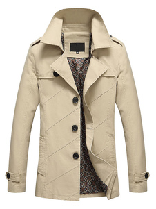 Trench Coat noir/rouge/kaki/marine Slim Fit homme Outwear Jacket