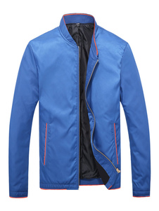 Coton veste poches Windbreaker Fit Slim Casual Veste homme en noir/Deep Blue/Gray/Royal Blue
