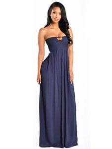 Marine Maxi robe bustier Sexy découpe robe longue d’été