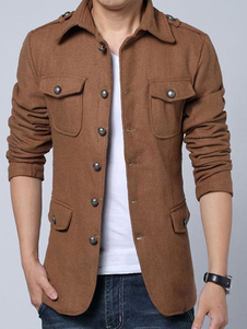 Brun/noir veste Slim Fit pardessus pour hommes