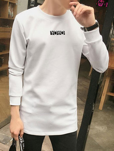 Sweat-shirt long pour hommes manches longues noir/marine/rouge Slim Fit