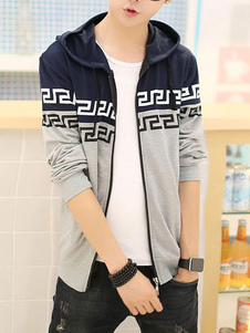 Zip Up Hoodie capuche Jersey veste en bleu/gris/noir/marine/rouge