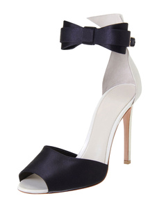 Peep Toe en Faux cuir talons aiguilles de haut talon cheville sangle boucle sandales