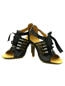 Vachette danse chaussures haut de gamme Suede Lace Up chaussures de danse de salon découpe Peep