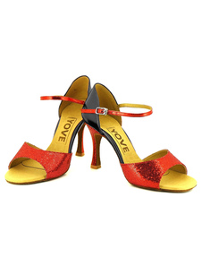 Sequin Ballroom Dance Shoes cheville bracelet féminin talons semelle douce latine