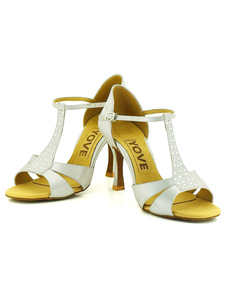 Danse talon chaussures Open Toe Satin cheville sangle danse de salon chaussures femme