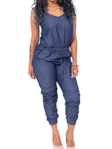 Belle combinaison sexy unicolore avec cordon quotidienne pour femme