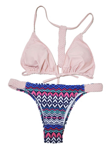 Maillot de bain Bikini rose de Boho 2 Sexy maillot de bain de morceau