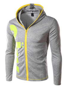 Full Zip Hoodie pour les hommes léger Zip Sweat à capuche en blanc/noir/gris