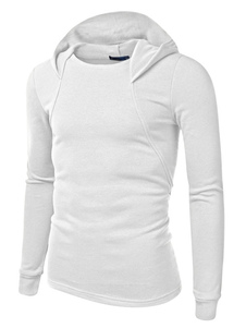 Mince plaine Hoodie pour les hommes Sweat à capuche en bleu/blanc/gris/noir