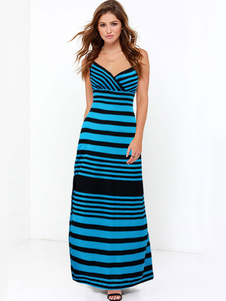 Slip femmes robe rayée ouverte longs