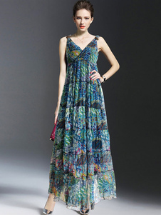 Robe longue Boho imprimé robe des femmes en couches