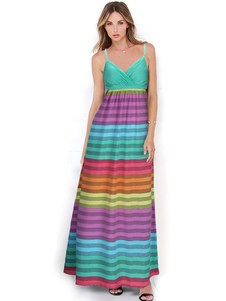 Slip rayé coloré robe pour femmes