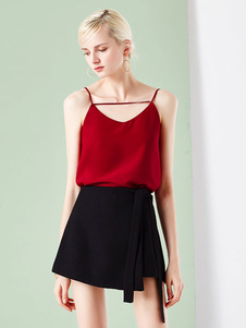 Camis Bourgogne v-Neck Strap Top femmes sexy