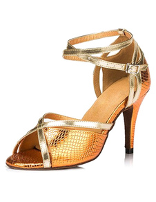 Snake danse de salon chaussures féminines imprimer Peep Toe talons