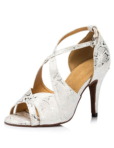 Danse des femmes argent sillonnent Peep talons Ballroom Shoes