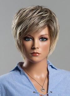 Perruques de cheveux humains perruques de cheveux humains gris argent perruques droites courtes fémi