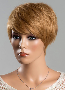 Blondes des femmes perruques perruques de cheveux humains directement courtes