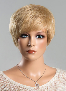 Blonde courte perruques perruques de cheveux humains directement avec frange