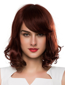 Onde courte de vrais cheveux perruques bouclés perruques cheveux humain féminin