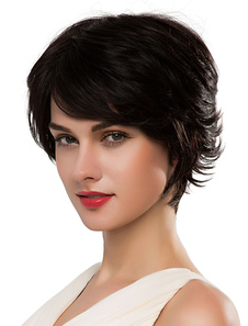 Perruques de cheveux humains brun clair pour le court bouclés perruques féminines