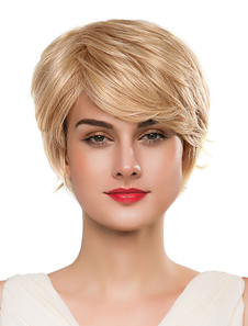 Blonde courte perruques perruques de cheveux humains directement